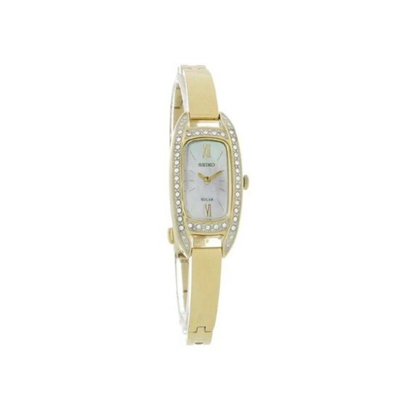 RARE Seiko Women\'s SUP390 Solar Gold-Tone Stainless Steel Watch Mother of Pearl main image 4